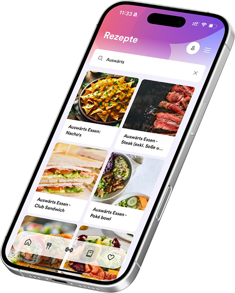 Fitness Ernährungs App mit gesunden Rezepten für zu Hause & Auswärts. Dein digitaler Guide für bewusste Ernährung & Fitnessziele.
